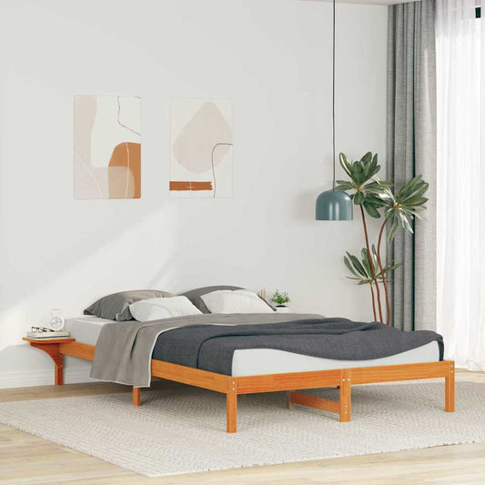 Letto con Tavolini Laterali Marrone cerato 160 x 210 cm