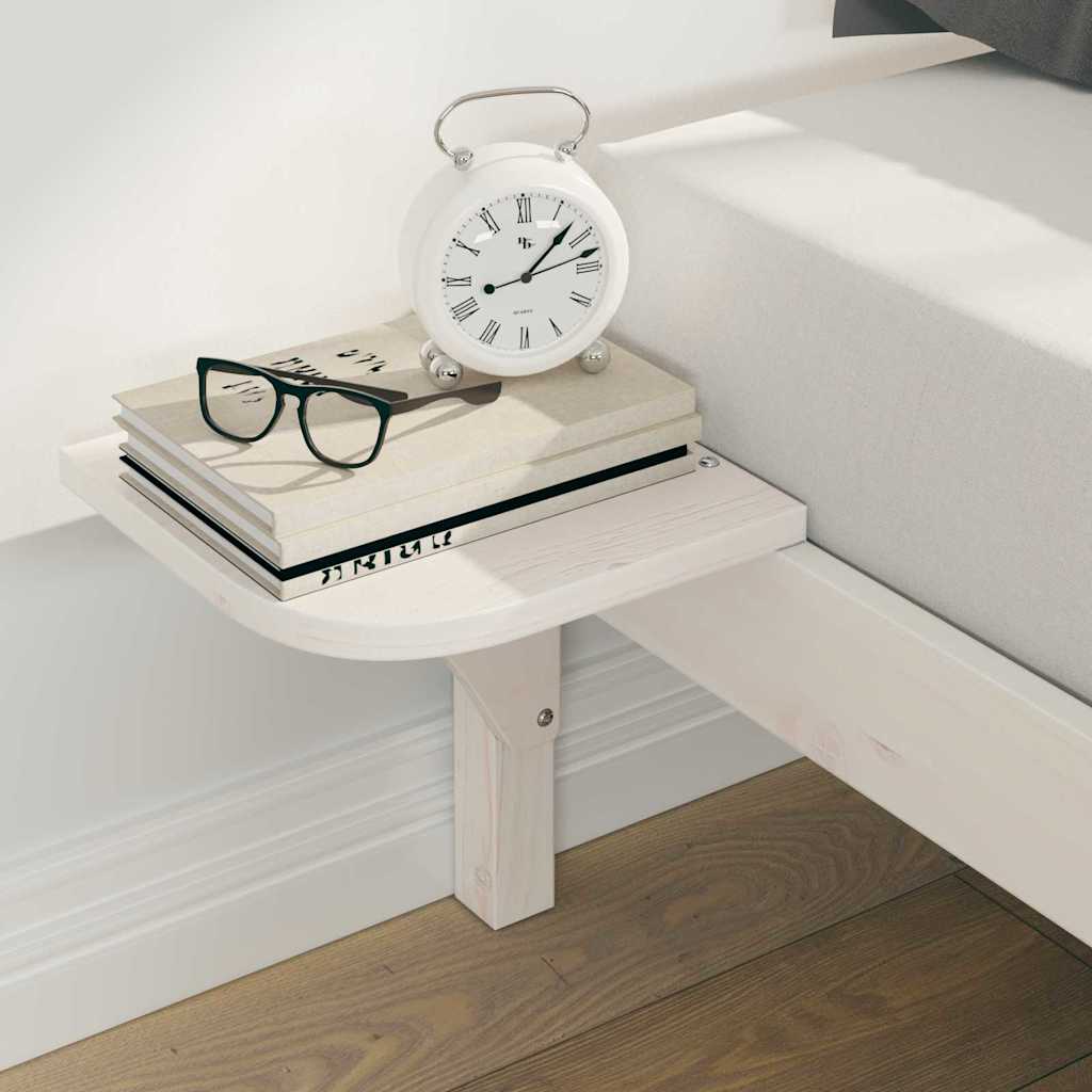 Letto con Tavolini Laterali Bianco 200 x 210 cm Pino massello