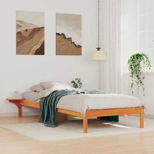 Letto con Tavolini Laterali Marrone cerato 80 x 220 cm