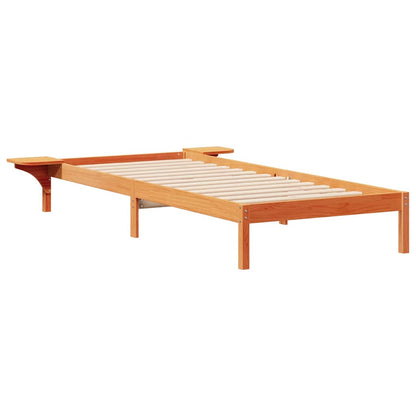 Letto con Tavolini Laterali Marrone cerato 90 x 220 cm