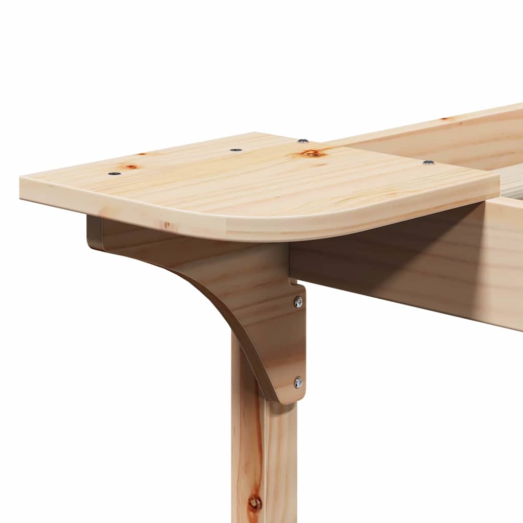 Letto con Tavolini Laterali Naturale 140 x 220 cm Pino massello