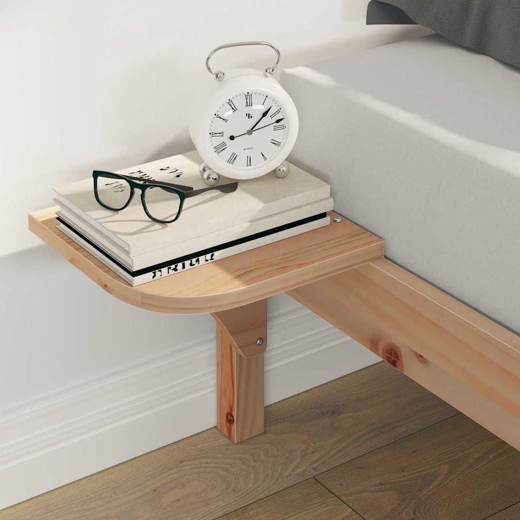 Letto con Tavolini Laterali Naturale 140 x 220 cm Pino massello