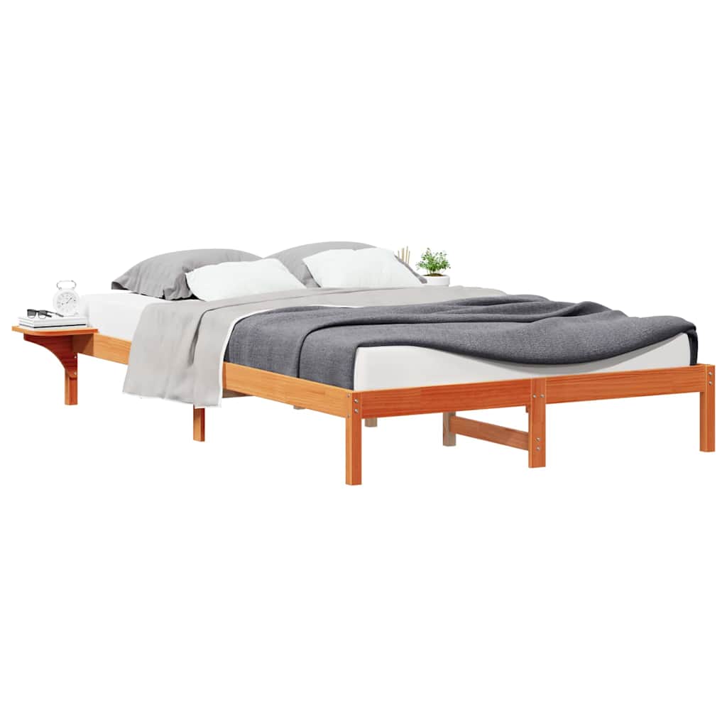 Letto con Tavolini Laterali Marrone cerato 160 x 220 cm