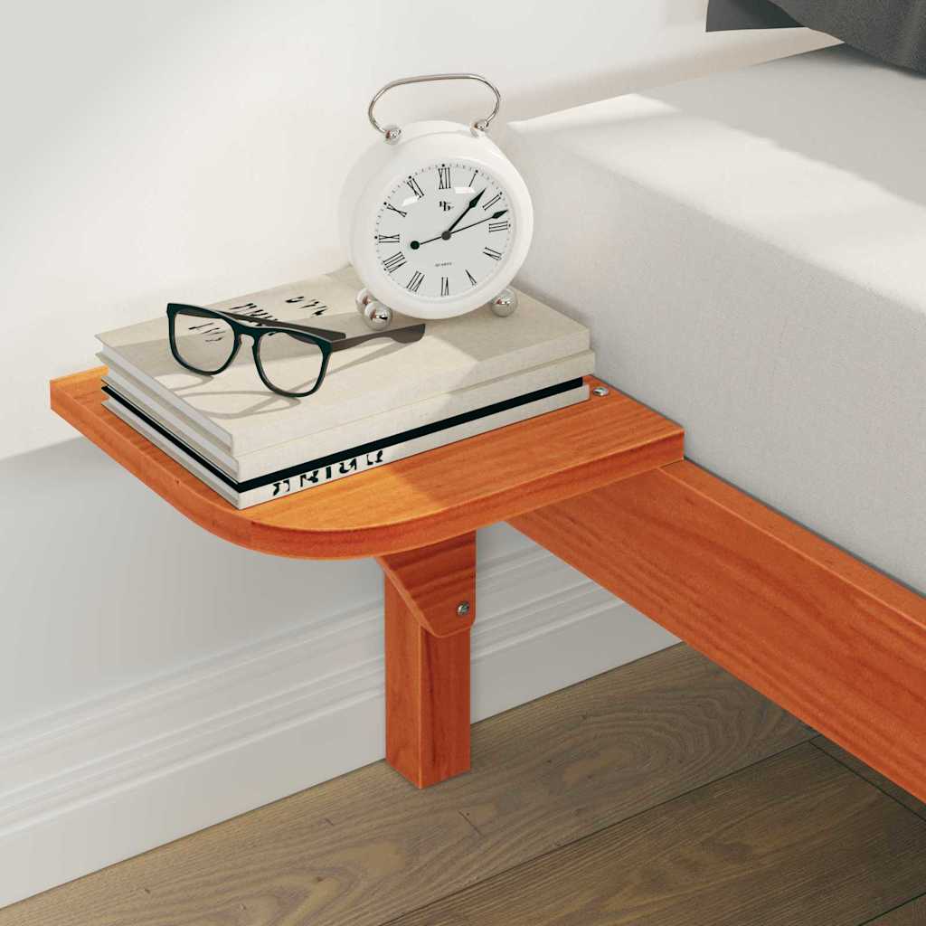 Letto con Tavolini Laterali Marrone cerato 180 x 220 cm