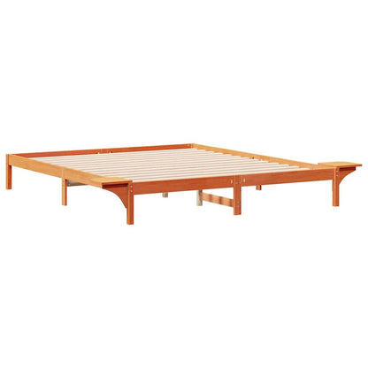 Letto con Tavolini Laterali Marrone cerato 180 x 220 cm