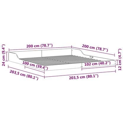 Struttura del letto Marrone 200 x 200 cm Pino massello | homemem39