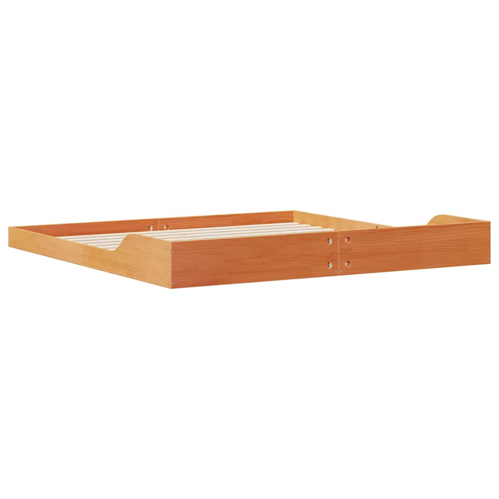 Struttura del letto Marrone cerato 200 x 200 cm Pino massello