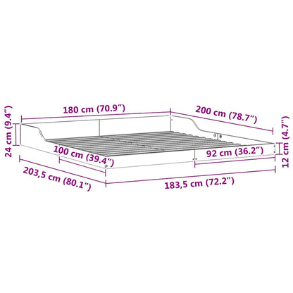 Struttura del letto Marrone cerato 180 x 200 cm Pino massello