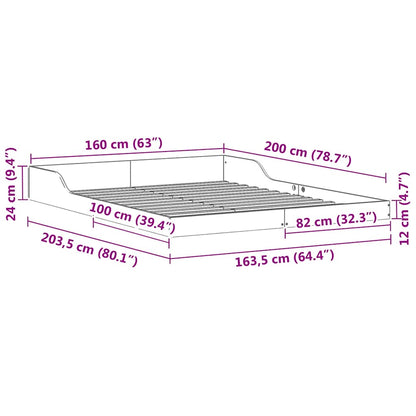 Struttura del letto Marrone cerato 160 x 200 cm Pino massello
