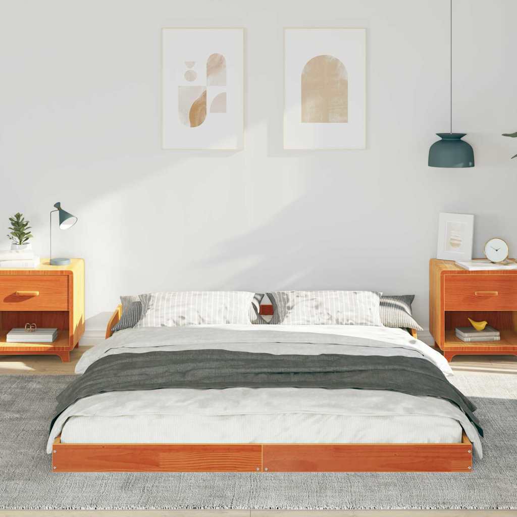 Struttura del letto Marrone cerato 140 x 200 cm Pino massello | homemem39