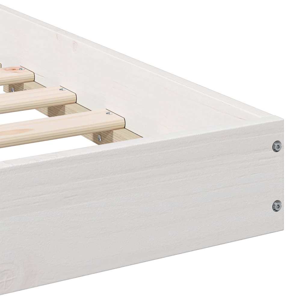 Struttura del letto Bianco 140 x 190 cm Pino massello | homemem39