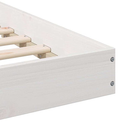 Struttura del letto Bianco 140 x 190 cm Pino massello | homemem39