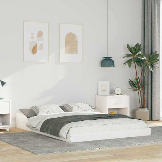 Struttura del letto Bianco 140 x 190 cm Pino massello | homemem39