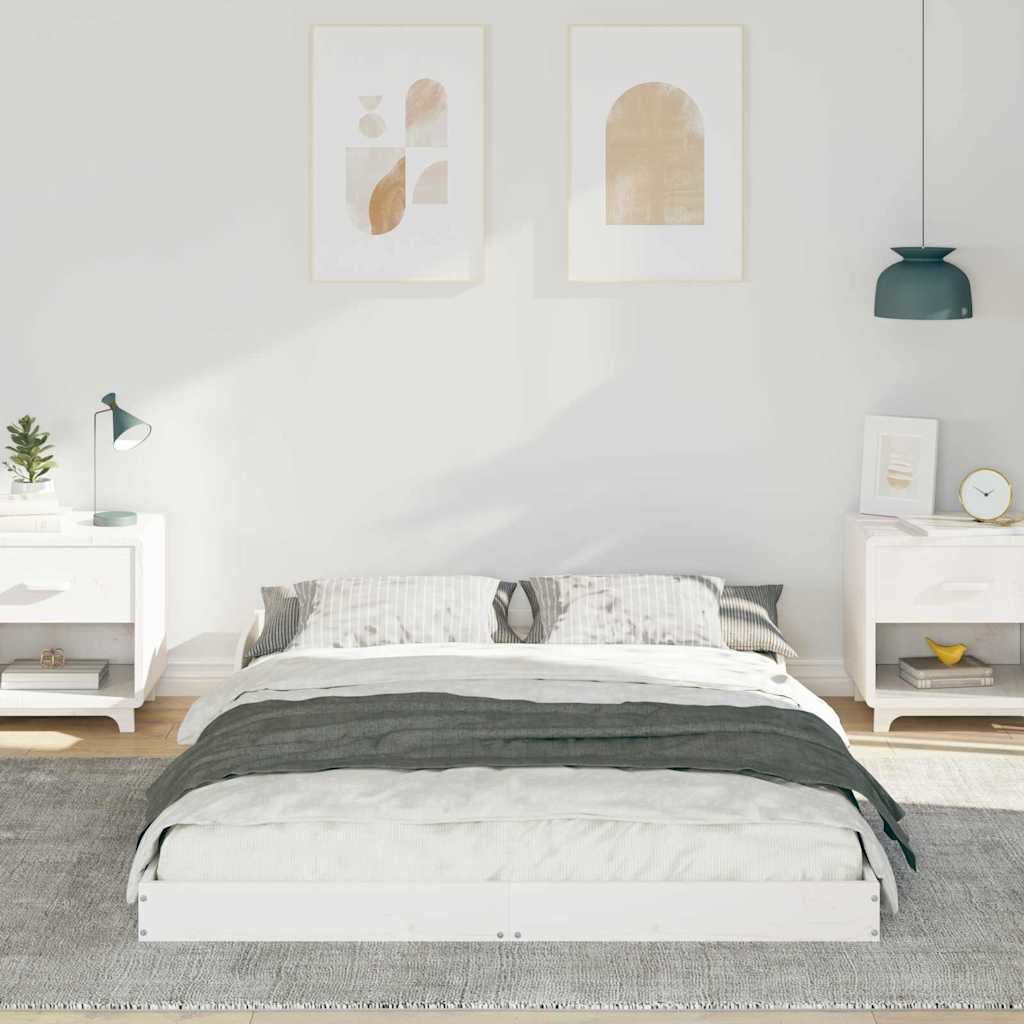 Struttura del letto Bianco 140 x 190 cm Pino massello | homemem39