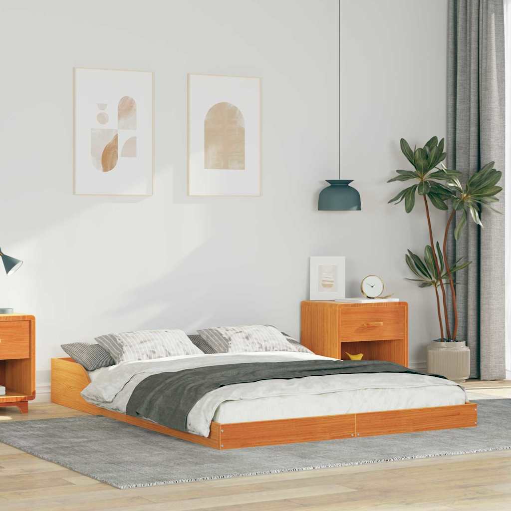 Struttura del letto Marrone cerato 140 x 190 cm Pino massello | homemem39