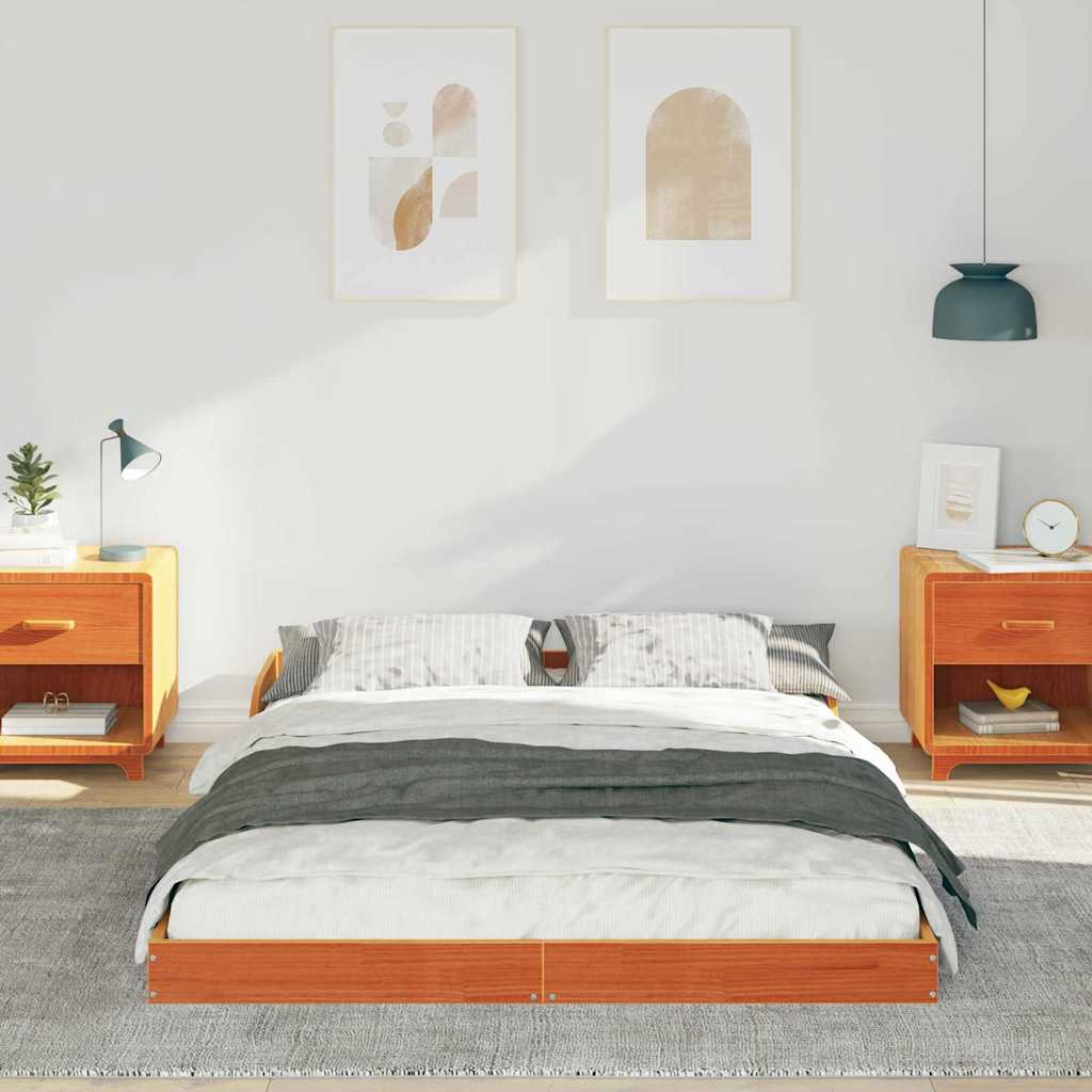 Struttura del letto Marrone cerato 140 x 190 cm Pino massello | homemem39