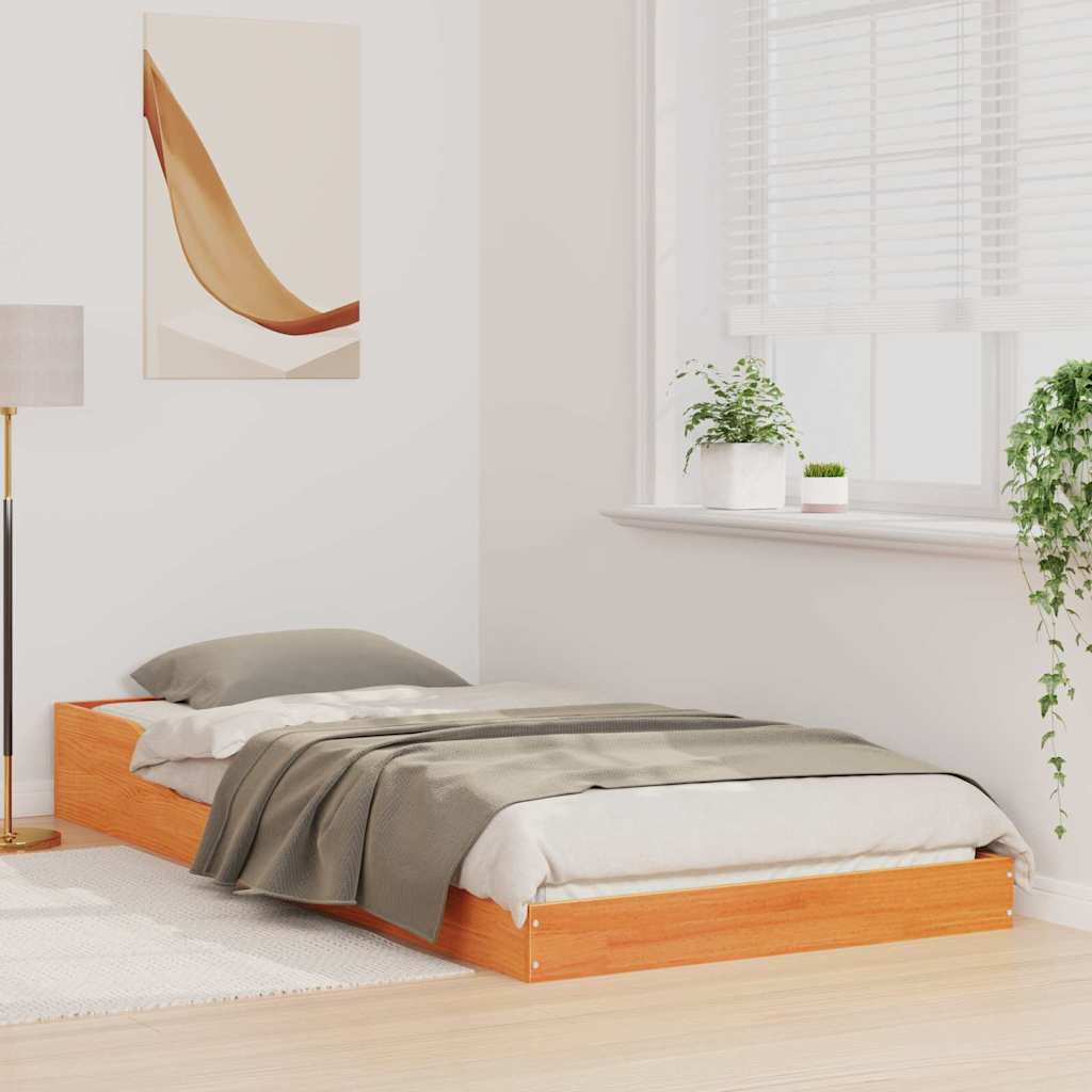 Struttura del letto Marrone cerato 90 x 210 cm Pino massello