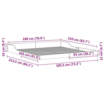 Struttura del letto Bianco 180 x 210 cm Pino massello | homemem39