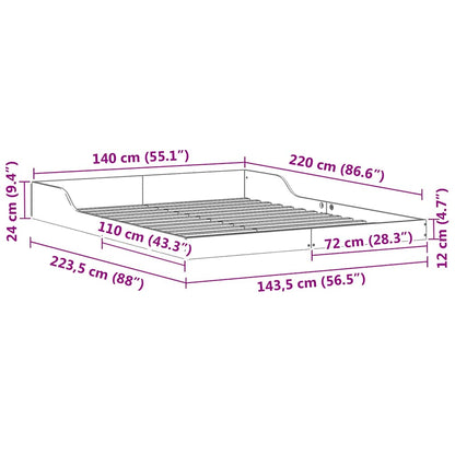 Struttura del letto Marrone cerato 140 x 220 cm Pino massello | homemem39
