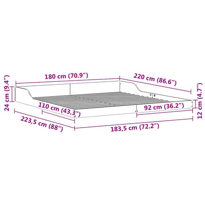 Struttura del letto Marrone 180 x 220 cm Pino massello | homemem39