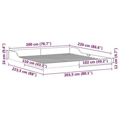 Struttura del letto Marrone 200 x 220 cm Pino massello | homemem39