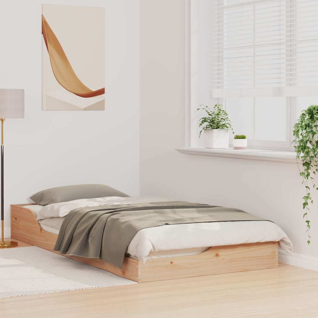 Struttura del letto Marrone 90 x 190 cm Pino massello