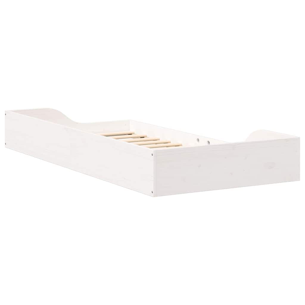 Struttura del letto Bianco 90 x 190 cm Pino massello