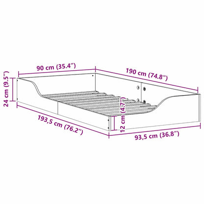 Struttura del letto Marrone cerato 90 x 190 cm Pino massello