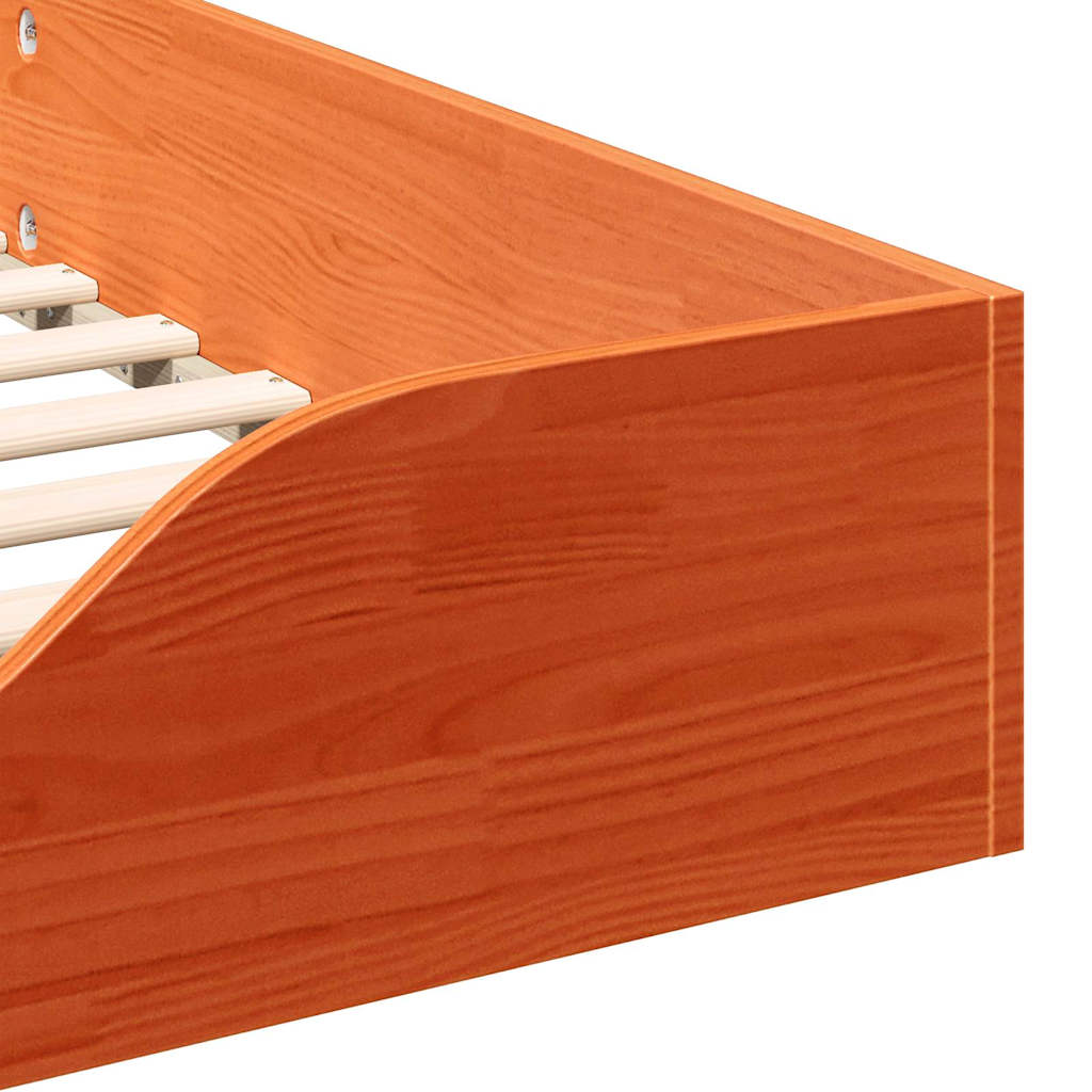 Struttura del letto Marrone cerato 80 x 220 cm Pino massello