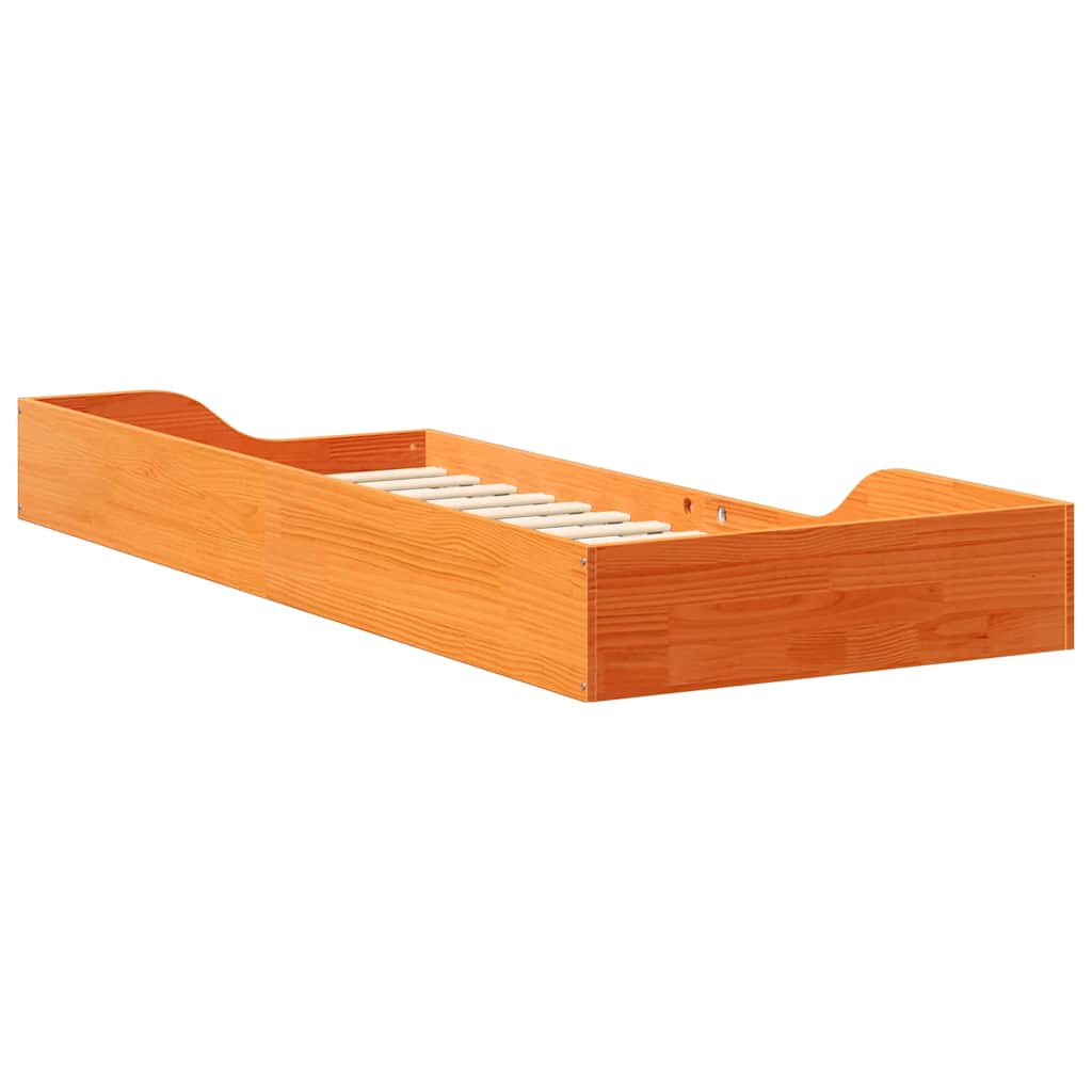 Struttura del letto Marrone cerato 90 x 220 cm Pino massello