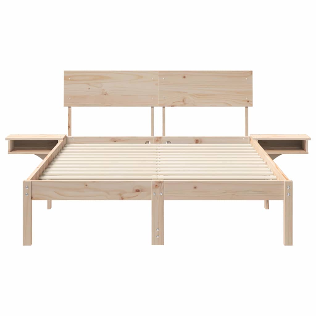 Struttura del letto Marrone 135 x 190 cm Pino massello