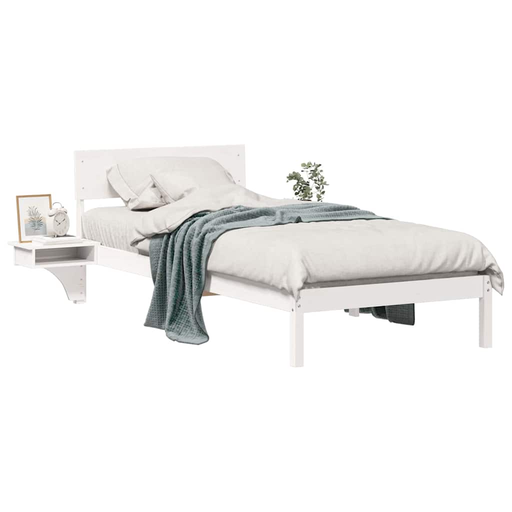 Struttura del letto Bianco 90 x 190 cm Pino massello