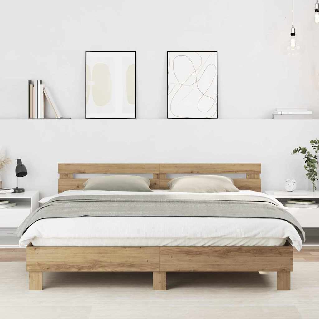 Struttura del letto Rovere artigianale 203 x 185 x 70 cm | homemem39