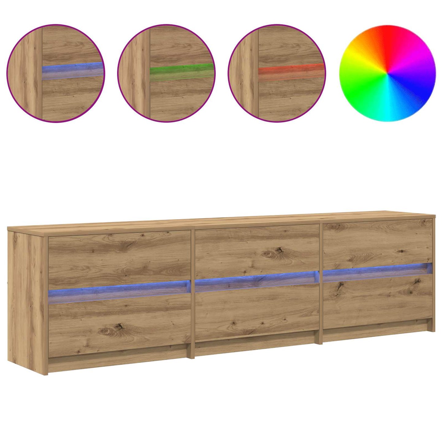 Unità TV 2 pcs Rovere artigianale 180 x 34 x 50 cm