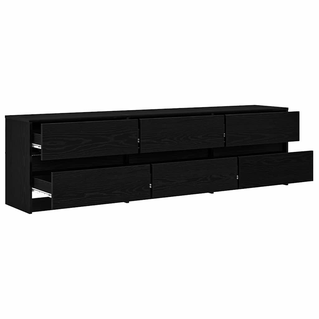 Unità TV 2 pcs Rovere Nero 180 x 34 x 50 cm Legno multistrato