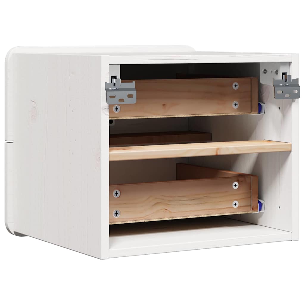 Comodino Bianco 39 x 34 x 33 cm Legno di pino massello