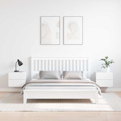 Comodino 2 pcs Bianco 39 x 34 x 33 cm Legno di pino massello