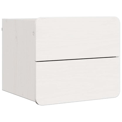 Comodino 2 pcs Bianco 39 x 34 x 33 cm Legno di pino massello