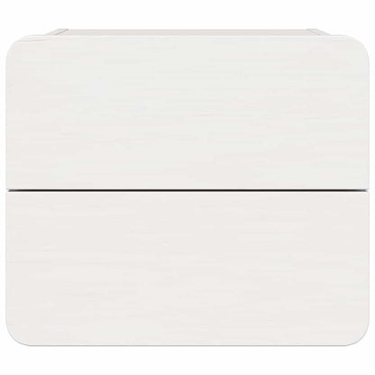 Comodino 2 pcs Bianco 39 x 34 x 33 cm Legno di pino massello
