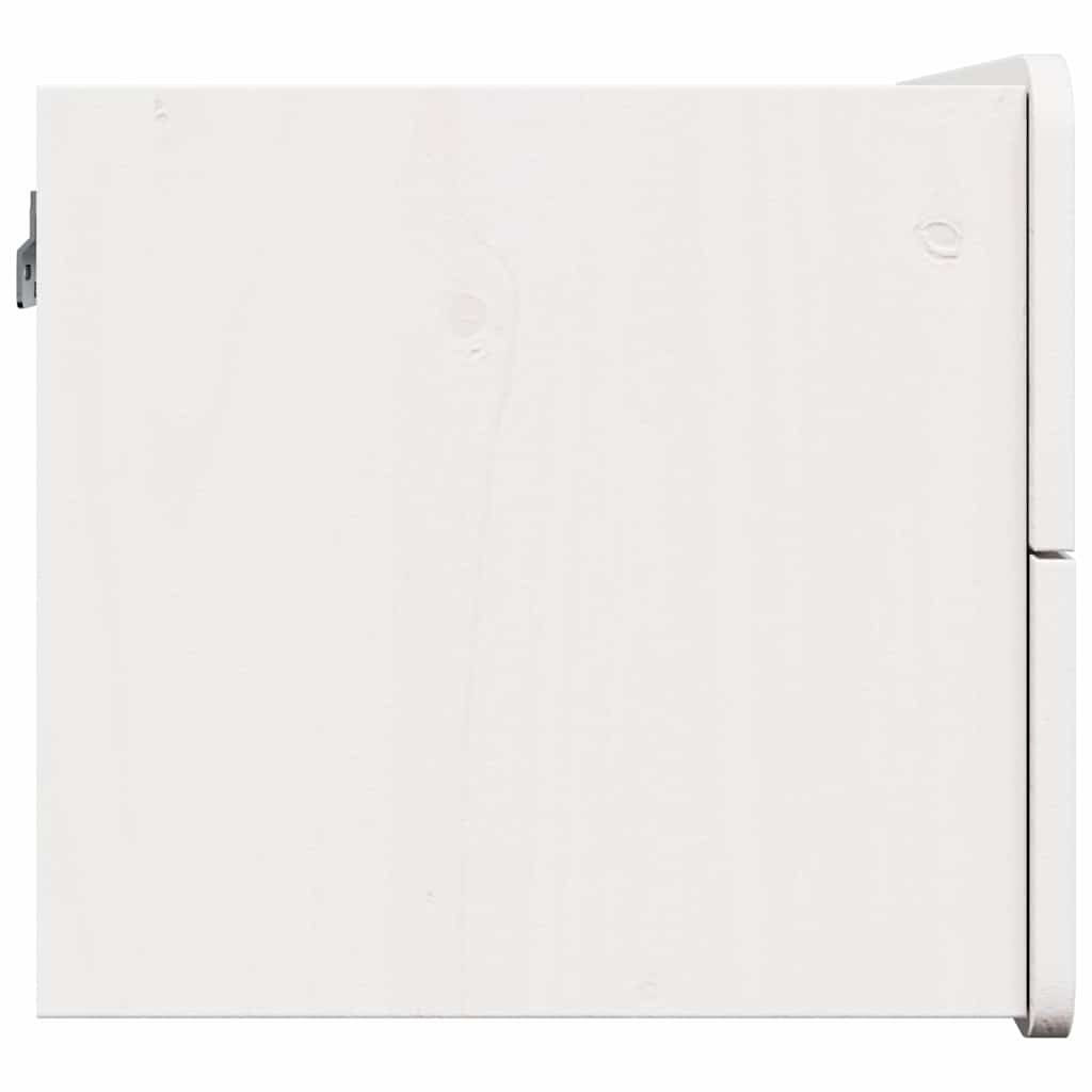 Comodino 2 pcs Bianco 39 x 34 x 33 cm Legno di pino massello