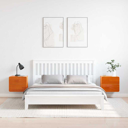 Comodino 2 pcs Marrone 39 x 34 x 33 cm Legno di pino massello