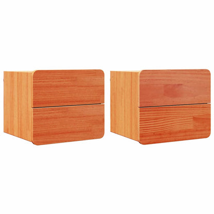 Comodino 2 pcs Marrone 39 x 34 x 33 cm Legno di pino massello
