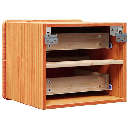 Comodino 2 pcs Marrone 39 x 34 x 33 cm Legno di pino massello