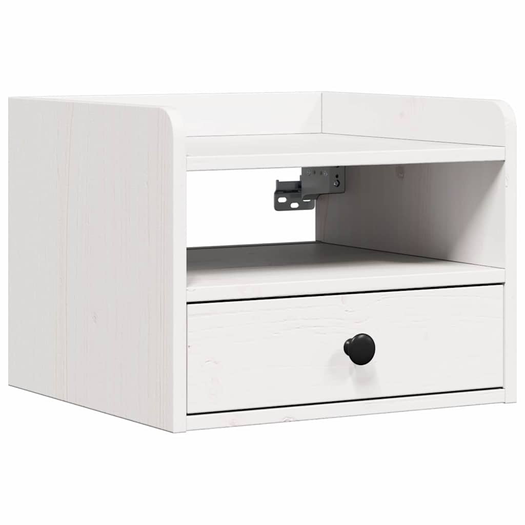Comodino 2 pcs Bianco 38 x 36 x 29.5 cm Legno di pino massello