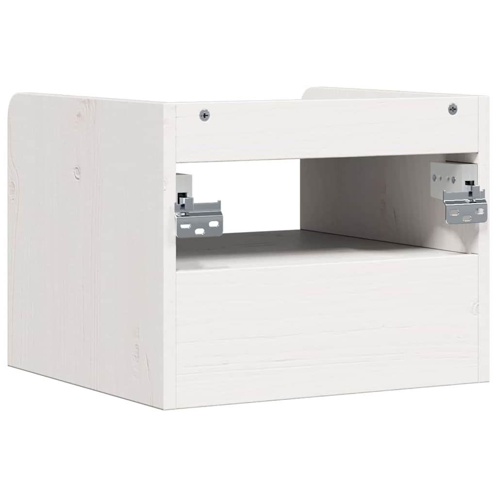 Comodino 2 pcs Bianco 38 x 36 x 29.5 cm Legno di pino massello