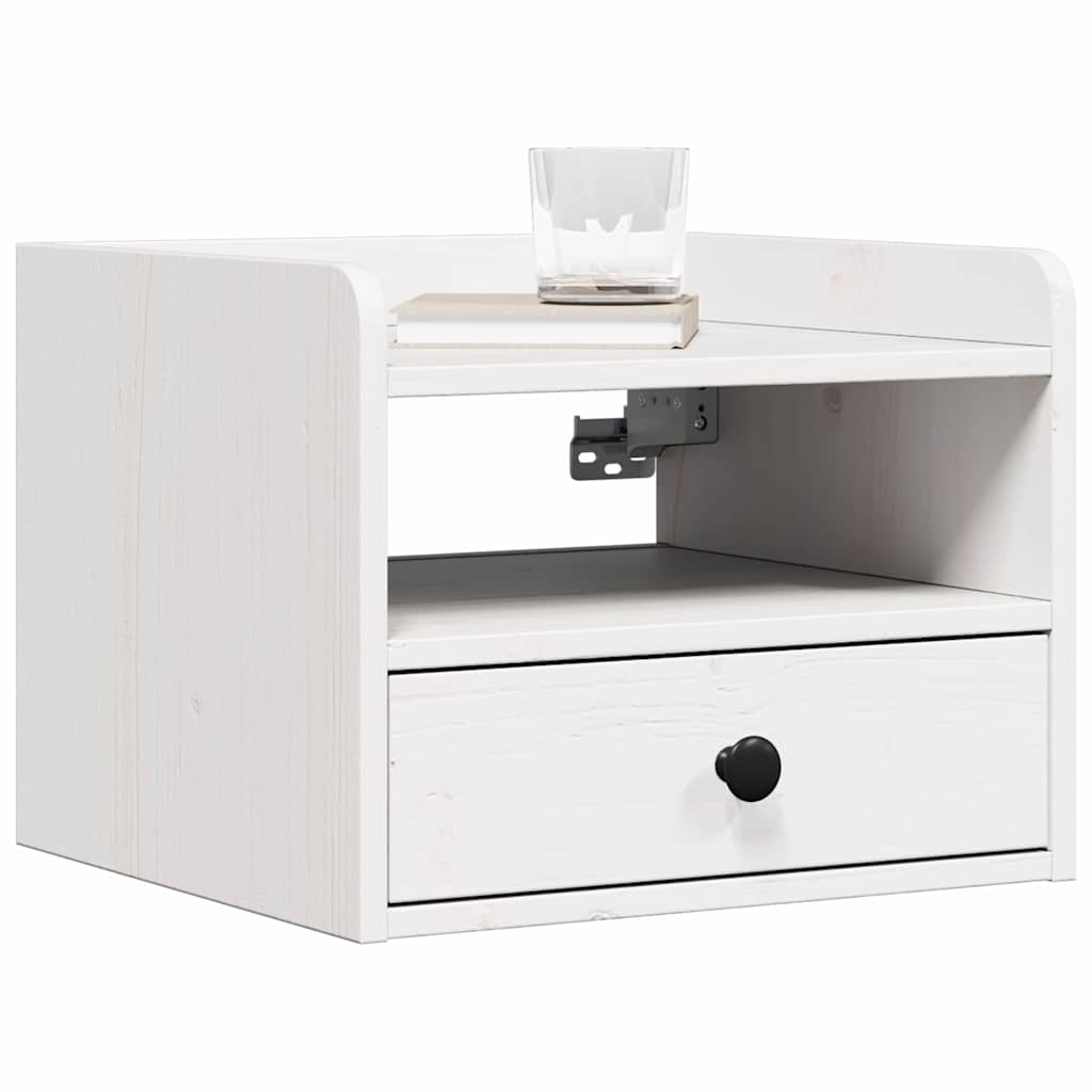 Comodino 2 pcs Bianco 38 x 36 x 29.5 cm Legno di pino massello