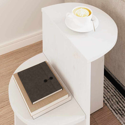 Tavolo laterale Bianco 50 x 40 x 50 cm Legno di pino massello