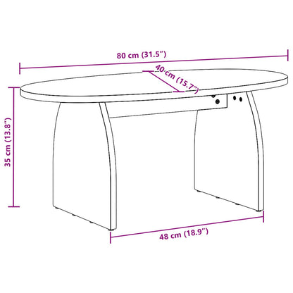 Tavolino da salotto Marrone 80 x 40 x 35 cm Pino massello | homemem39