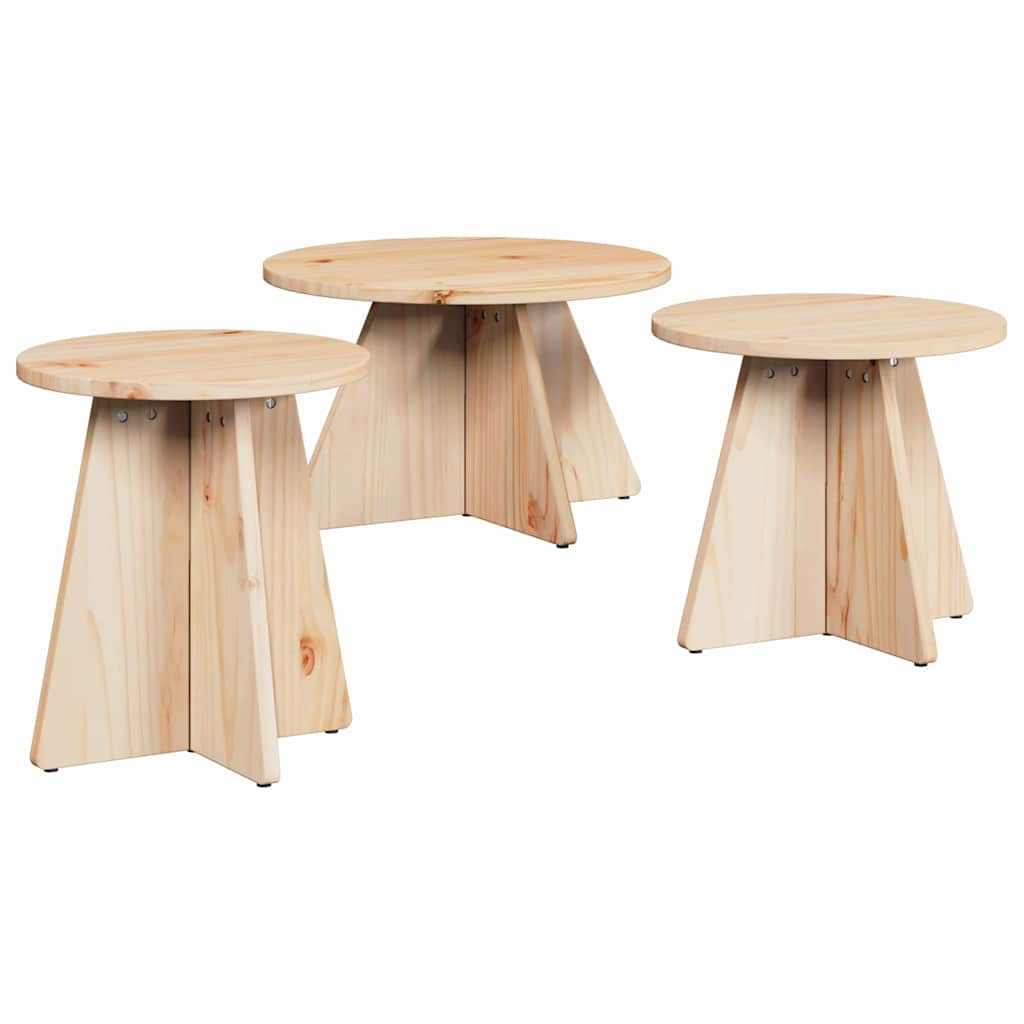 Tavolino da salotto 3 pcs Naturale