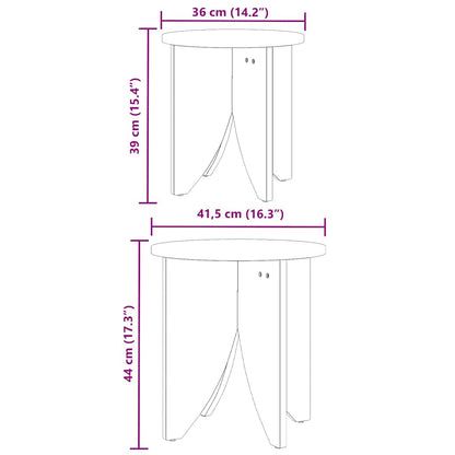 Tavolino da salotto 2 pcs Marrone cerato
